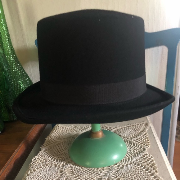 Vintage Black Wool Top Hat - Picture 9 of 13
